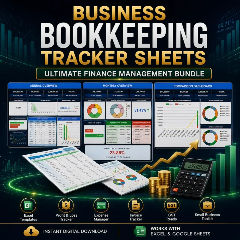 business Bookkeeping Tracker Sheet