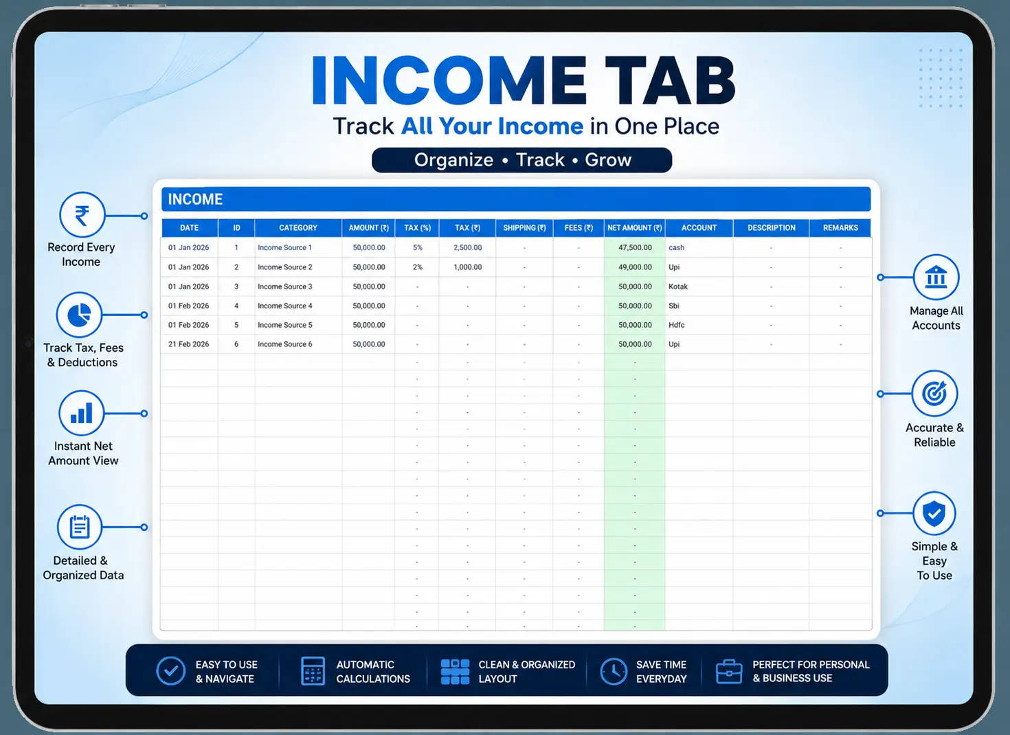 Income Tab